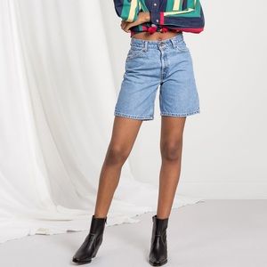Vintage High Rise Long Line Levi Shorts
